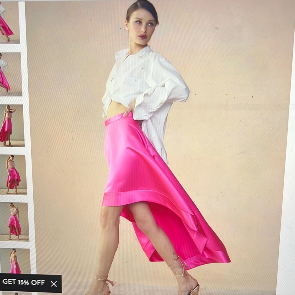 Brand New Hot Pink Satin Skirt